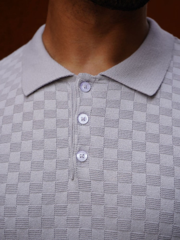 CAPO Woven Panel Knit Polo Shirt - Slika 5 od 5 CAPO Woven Panel Knit Polo Shirt - Slika 5 od 5