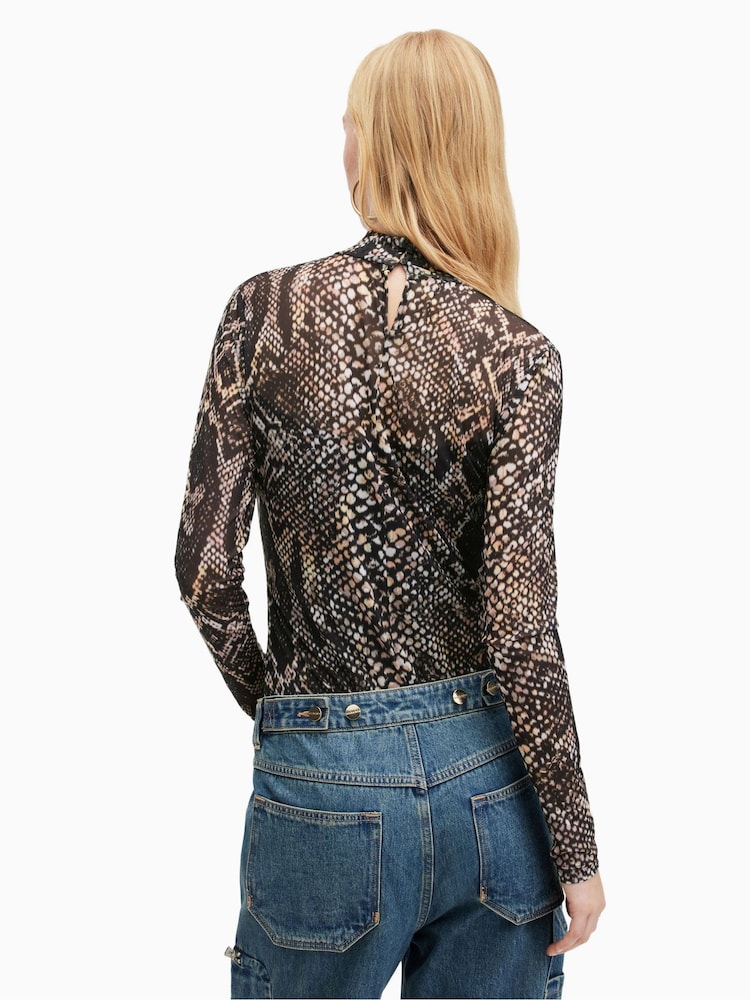 AllSaints Black Grey Elia Valley Bodysuit - Image 2 of 6
