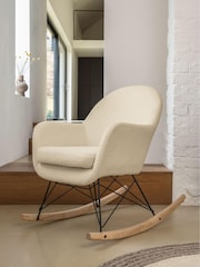 Soft Cosy Bouclé Ivory Natural Anderson Rocking Chair - Image 1 of 6