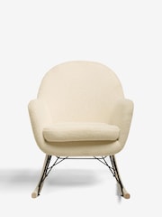 Soft Cosy Bouclé Ivory Natural Anderson Rocking Chair - Image 3 of 6