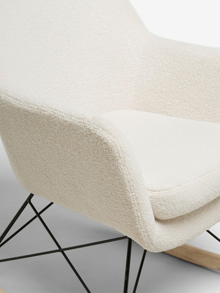 Soft Cosy Bouclé Ivory Natural Anderson Rocking Chair - Image 6 of 6