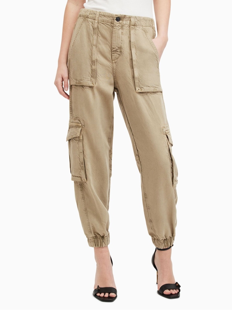 AllSaints Green Frieda TENCEL™ Joggers - Image 1 of 8