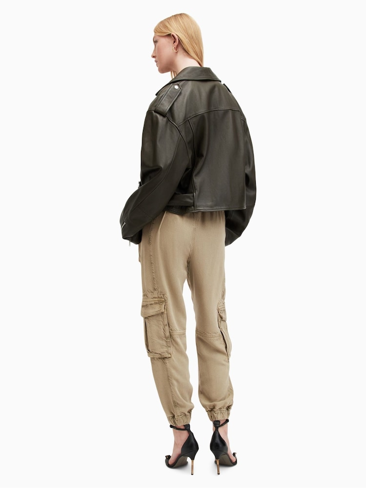 AllSaints Green Frieda TENCEL™ Joggers - Image 2 of 8
