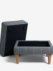 Tweedy Check Lawson Mid Grey Sherlock Storage Footstool - Image 6 of 7