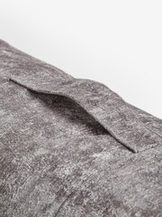 Distressed Velour French Grey Gosford Black Leg Footstool to Chair - Image 5 of 5