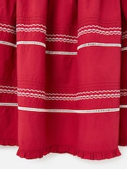 Oliver Bonas Red Embroidered Tiered Midi Skirt - Image 7 of 7