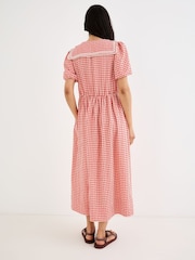 Oliver Bonas Gingham jūreivio apykaklės midi suknelė - 2 paveikslėlis iš 7