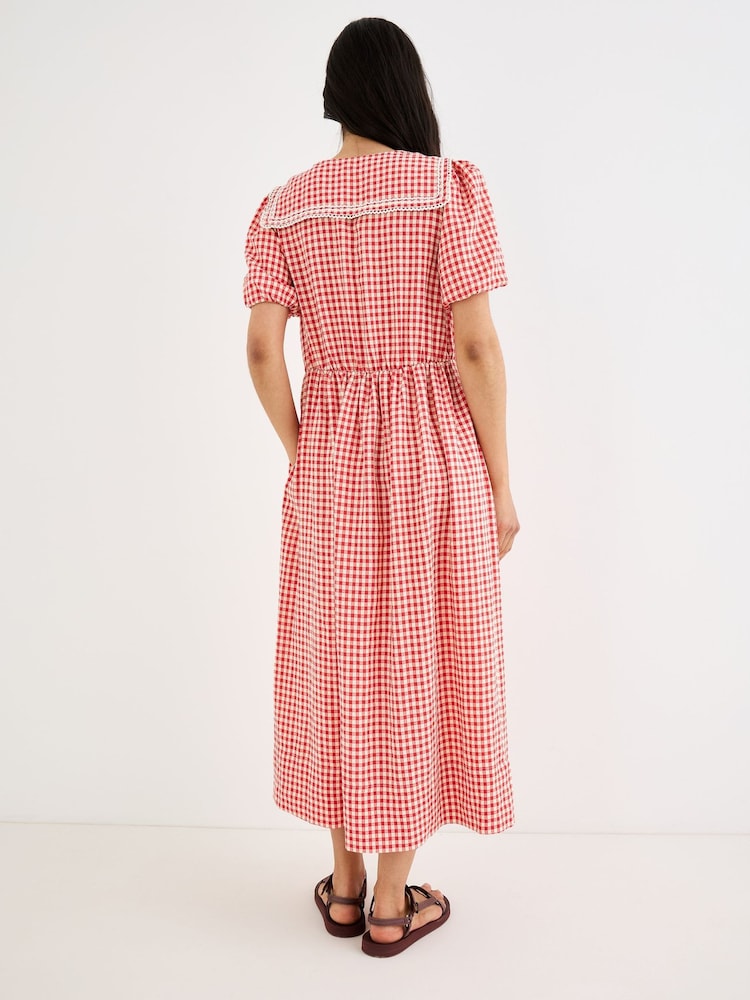 Oliver Bonas Gingham jūreivio apykaklės midi suknelė - 2 paveikslėlis iš 7 Oliver Bonas Gingham jūreivio apykaklės midi suknelė - 2 paveikslėlis iš 7