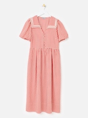 Oliver Bonas Gingham jūreivio apykaklės midi suknelė - 3 paveikslėlis iš 7