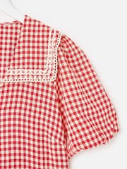 Oliver Bonas Gingham jūreivio apykaklės midi suknelė - 6 paveikslėlis iš 7