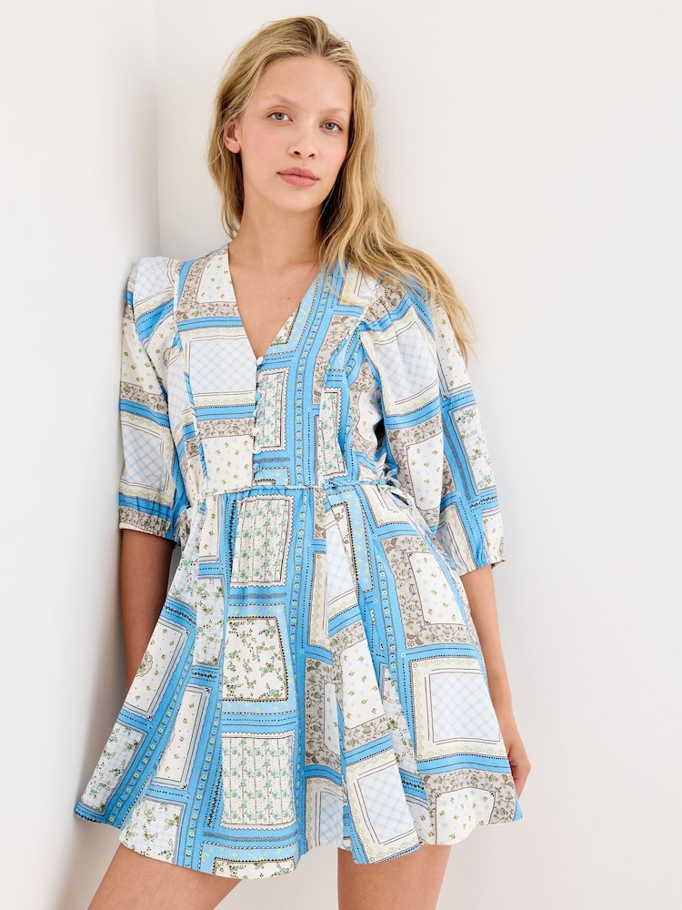 Oliver Bonas Floral V-Neck Mini Dress - 8суретінің 1 суреті Oliver Bonas Floral V-Neck Mini Dress - 8суретінің 1 суреті