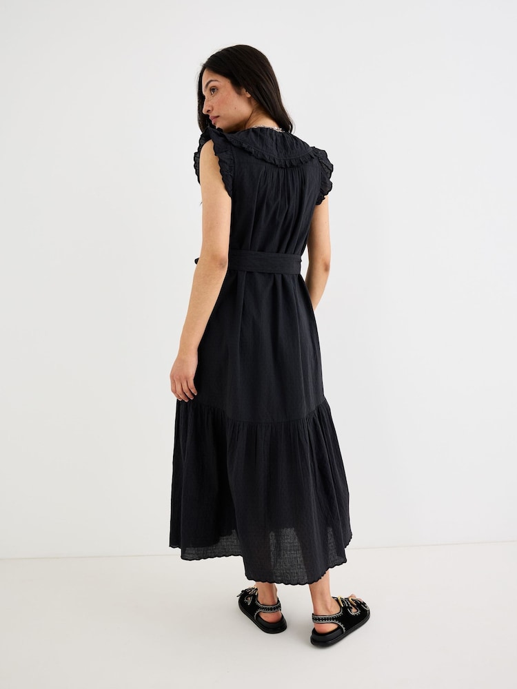 Oliver Bonas Floral Embroidered Frill Collar Tiered Midi Dress - 8суретінің 2 суреті Oliver Bonas Floral Embroidered Frill Collar Tiered Midi Dress - 8суретінің 2 суреті