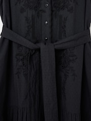 Oliver Bonas Floral Embroidered Frill Collar Tiered Midi Dress - 8суретінің 7 суреті