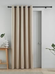 Catherine Lansfield Natural Wilson Thermal Fleece Lined Door Curtain Panel - Image 1 of 3