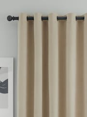 Catherine Lansfield Natural Wilson Thermal Blackout Lined Eyelet Curtains - Image 3 of 5