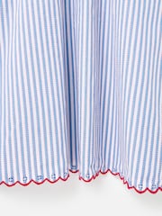 Oliver Bonas Blue Striped Scalloped Strappy Midi Dress - Image 7 of 7