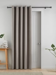 Catherine Lansfield Grey Wilson Thermal Fleece Lined Door Curtain Panel - Image 1 of 3