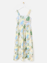 Oliver Bonas Floral Scalloped Strappy Midi Dress - Image 3 of 7