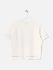 Oliver Bonas Cream Cool Cat Graphic T-Shirt - Image 4 of 7