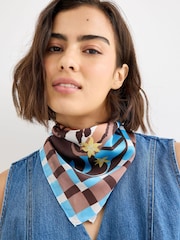 Oliver Bonas Blue Tiger Square Scarf - Image 1 of 6