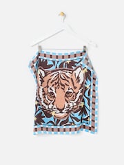 Oliver Bonas Blue Tiger Square Scarf - Image 2 of 6
