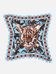 Oliver Bonas Blue Tiger Square Scarf - Image 4 of 6