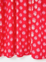 Oliver Bonas Red Polka Dot V-Neck Midi Dress - Image 7 of 7