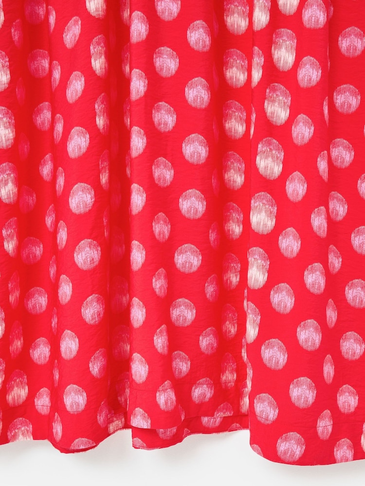 Oliver Bonas Red Polka Dot V-Neck Midi Dress - Image 7 of 7 Oliver Bonas Red Polka Dot V-Neck Midi Dress - Image 7 of 7