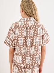 Oliver Bonas Gingham Badminton Print Short Sleeve Shirt - Bild 2 von 7