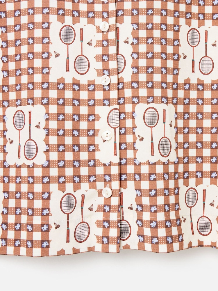 Oliver Bonas Gingham Badminton Print Short Sleeve Shirt - Bild 7 von 7 Oliver Bonas Gingham Badminton Print Short Sleeve Shirt - Bild 7 von 7