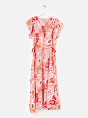 Oliver Bonas Floral V-Neck Tie Waist Midi Dress - Bild 3 von 8