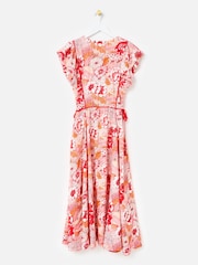 Oliver Bonas Floral V-Neck Tie Waist Midi Dress - Bild 4 von 8