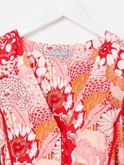 Oliver Bonas Floral V-Neck Tie Waist Midi Dress - Bild 5 von 8