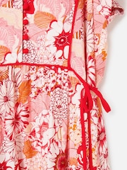 Oliver Bonas Floral V-Neck Tie Waist Midi Dress - Bild 7 von 8