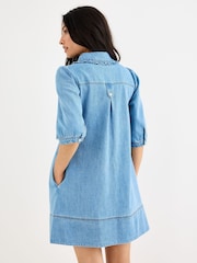 Oliver Bonas Frill Collar Denim Mini Dress - Bild 2 von 8