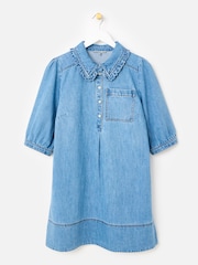 Oliver Bonas Frill Collar Denim Mini Dress - Bild 3 von 8