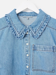 Oliver Bonas Frill Collar Denim Mini Dress - Bild 5 von 8
