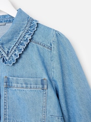 Oliver Bonas Frill Collar Denim Mini Dress - Bild 6 von 8