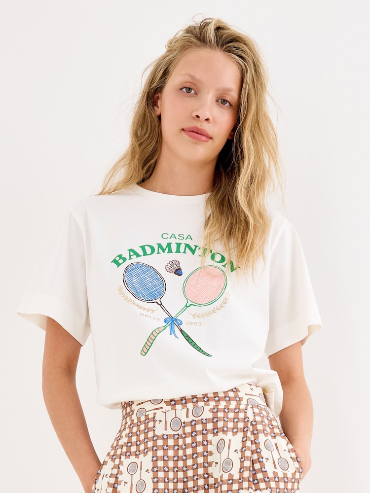 Oliver Bonas Casa Badminton Graphic T-Shirt - Bild 1 von 6 Oliver Bonas Casa Badminton Graphic T-Shirt - Bild 1 von 6