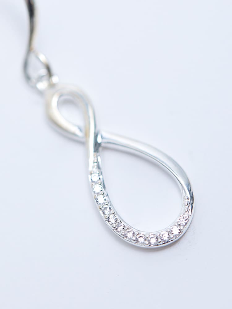 Simply Silver Silver Tone Polished And Cubic Zirconia Infinity Drop Earrings - Image 3 of 3 Simply Silver Silver Tone Polished And Cubic Zirconia Infinity Drop Earrings - Image 3 of 3