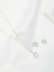 Simply Silver Silver Tone Topaz Halo Earrings - Image 3 of 4