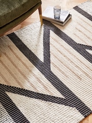 Natural/Black Global Geo Rug - Image 2 of 6