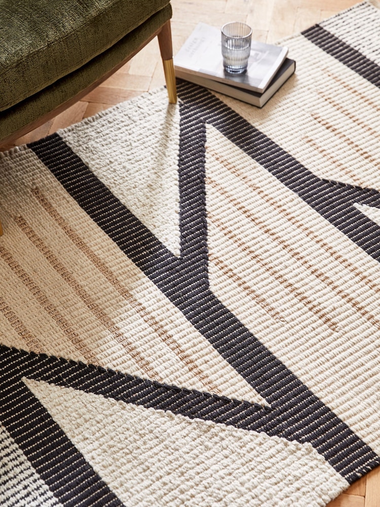 Natural/Black Global Geo Rug - Image 2 of 6