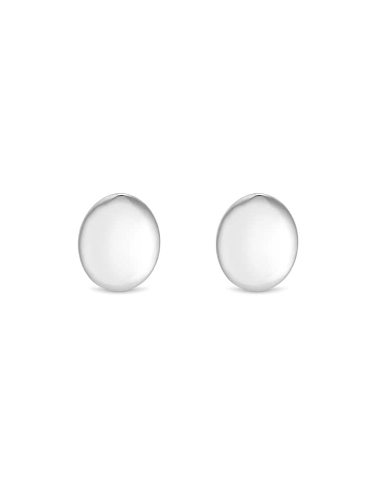 أقراط مسمار شكل بيضاوي لون فضي مصقول من Simply Silver - صورة 1 من 3