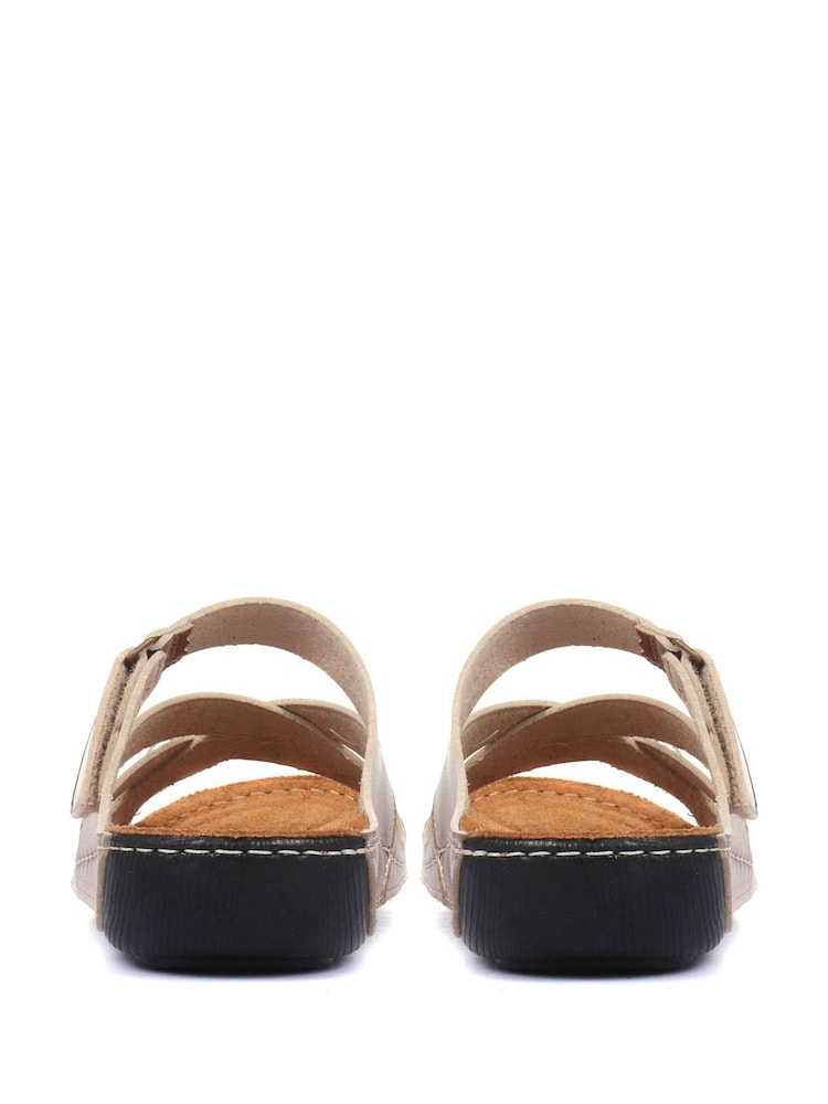 Pavers Natural Ladies Touch Fasten Mules - Image 3 of 5