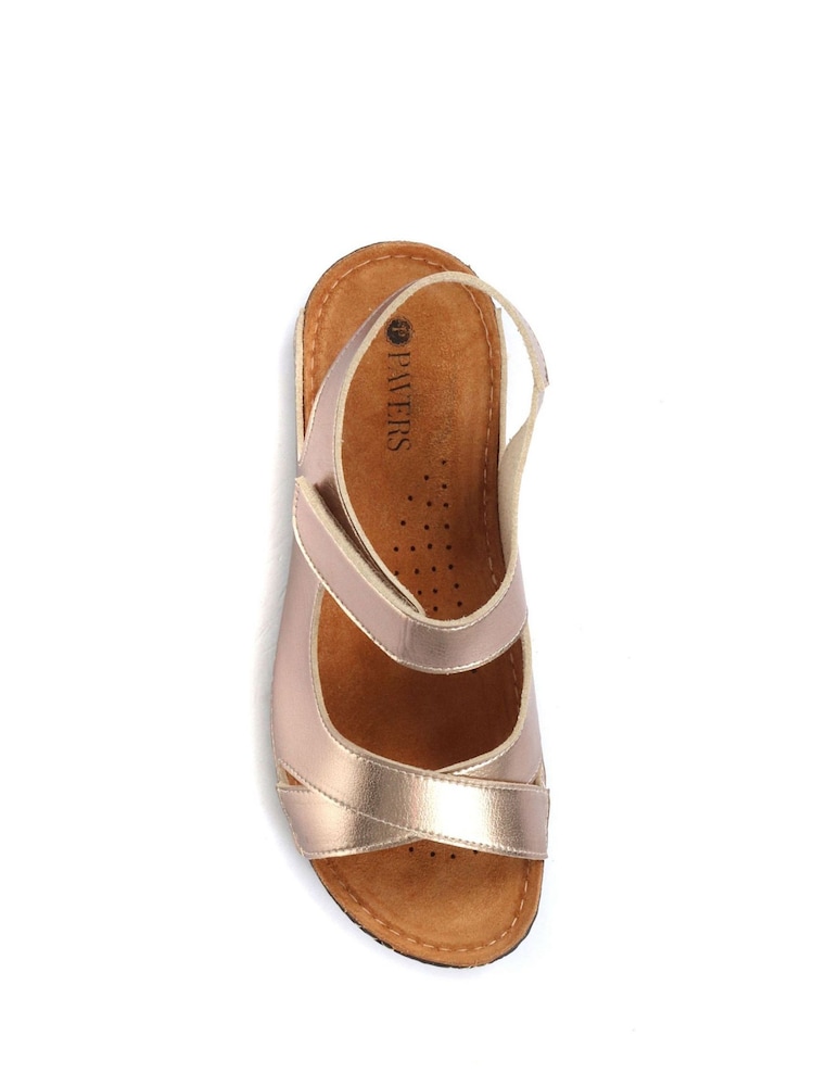 Pavers Natural Ladies Touch Fasten Sandals - Image 4 of 5