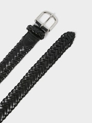 Osprey London Black The Hand Plaited Classic Leather Belt - Image 3 of 3