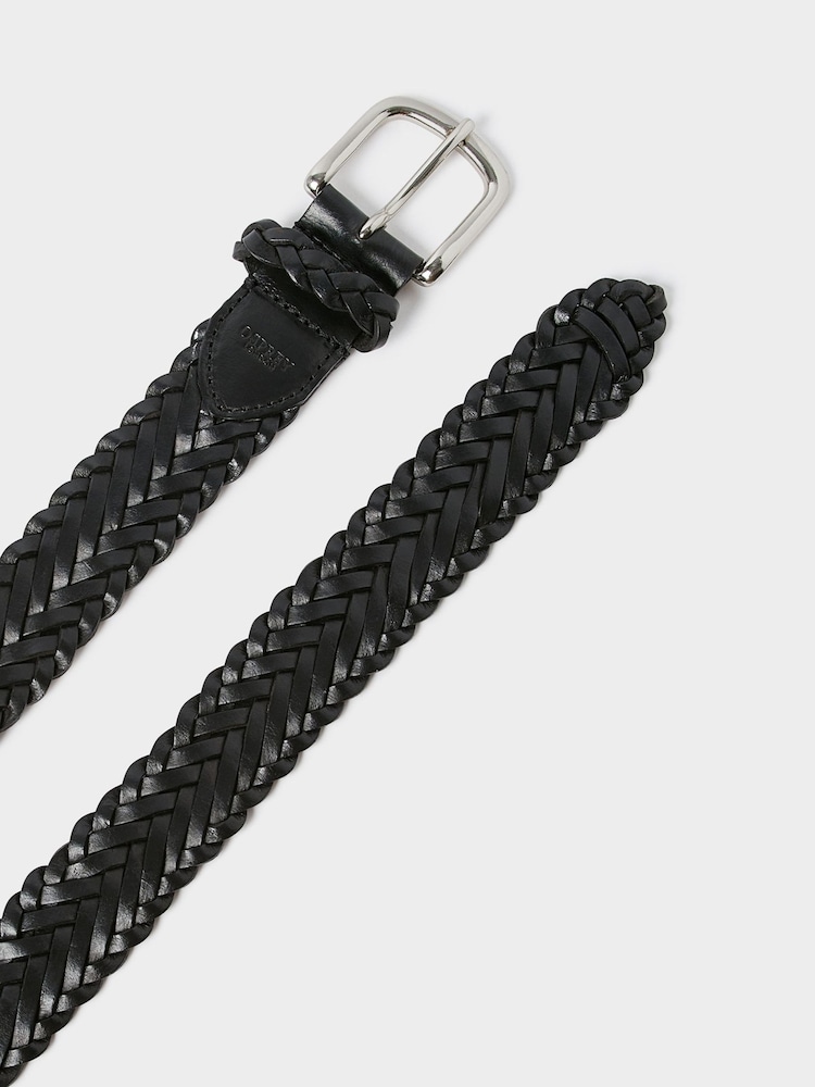 Osprey London Black The Hand Plaited Classic Leather Belt - Image 3 of 3 Osprey London Black The Hand Plaited Classic Leather Belt - Image 3 of 3