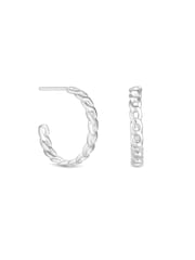 Simply Silver Silver Tone Chain Link Fine Hoop Earrings - Image 1 of 3
