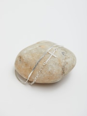 Simply Silver Silver Tone Double Row Cross Bracelet - Image 4 of 4